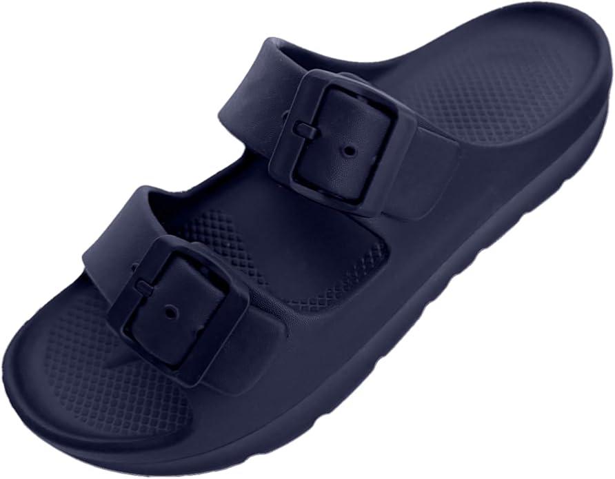 Trailvia Comfortable Footbed Sandals for Men & Women – Adjustable Buckle & Arch Support, Waterproof Summer Slides for Outdoor, Beach & Everyday Adventures, Size 6, Medium