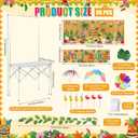 Haull 95PCS Tiki Bar Hut Kit LED Luau Hawaiian Party Decorations with Portable Table Tiki Bar Banner Table Skirts Tropical Garlands Flowers Straws and LED Lights for Summer Pool Beach Parties(Bamboo)
