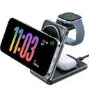 Miracase 3 in 1 Wireless Charging Station for Apple Multiple Devices, Qi2 Certified 15W Fast Charging Foldable Magnetic Charger Stand for MagSafe iPhone 17/16/15/14/13/12, Apple Watch, AirPods