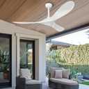 60 Inch Ceiling Fans Without Lights: Outdoor Ceiling Fan No Lights and Remote 6 Speed Adjustable with Reversible DC Motor 3 Blade Fan for Indoor Outdoor Patio Living Room Bedroom White