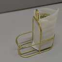 Gold Salt and Pepper Shakers Set with Holder by Brighter Barns - Luxury Kitchen Decor & Accessories - Modern Glass Shakers with Stand & Stainless Steel Lids for Neutral Home, Restaurants (Clear/Gold)