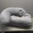 MOON PARK Pregnancy Pillows for Sleeping - 57 Inch U Shaped Full Body Maternity Pillow with Removable Cover - Support for Back, Legs, Belly, Hips - Pregnancy Pillow for Women - Grey