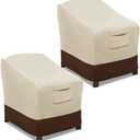Vailge Patio Chair Covers, Lounge Deep Seat Cover, Heavy Duty and Waterproof Outdoor Lawn Patio Furniture Covers (2 Pack - Medium, Beige & Brown)