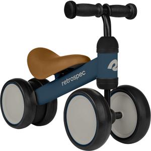 Retrospec Cricket Baby Walker Balance Bike with 4 Wheels for Ages 12-24 Months - Baby Toys & Toddler Toys for 1 Year Olds - Ride On Bicycle - Boys & Girls (Navy)