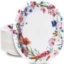 30PCS Floral Oval Paper Plates Party Supplies 10"12" Large Oval Dinner Plates Floral Party Plates Bulk for Holiday Bridal Shower Wedding Tea Party Supplies