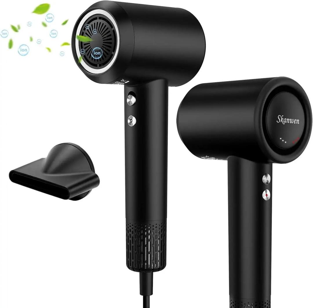 SKANWEN Professional Ionic Hair Dryer, Lightweight, Portable, Black, Corded Electric