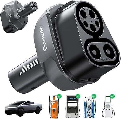 Grasside Upgraded CCS1 to Tesla Charger Adapter, 250KW Superfast DC Charging for All Tesla Models(with CCS Enabled)/Cybertruck/NACS EVs, CCS to NACS, Works with Level 3 Charging Station with CCS1 Plug
