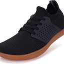 WHITIN Women's Wide Minimalist Barefoot Shoes | Zero Drop Sole (W85 | Black/Gum)