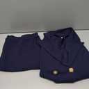 Pant Suits for Women Dressy 2 Piece Double Breasted Peplum Blazer and Wide Leg Pantsuits Business Work Office Outfits Navy Blue, 2XL