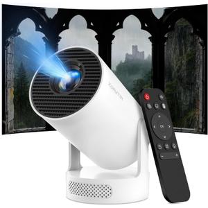 Built-in AppsMini Projector with Wifi and Bluetooth, Support 4K, Portable Projector, 5W Sound Base Speaker, 200 ANSI, Android, Auto Vertical Keystone 210 Rotatable Proyector