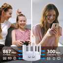 1200Mbps Dual Band WiFi Repeater, 5GHz&2.4GHz WiFi Extender Signal Booster