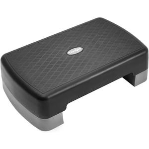 Yes4All 18.1" Aerobic Exercise Step Platform with 2 Risers, Adjustable Height Workout Stepper 3" 5.1" for Home Gym Step Up Exercise & Balance Training, Mulltiple Colors (C. Cool Grey)