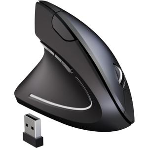 Left Handed Mouse,Left Handed Ergonomic Mouse, 2.4G USB Wireless Left Handed Vertical Mouse, Adjustable DPI(800/1200/1600),6 Buttons for PC,Mac,Laptop,Windows,Desktop – Black
