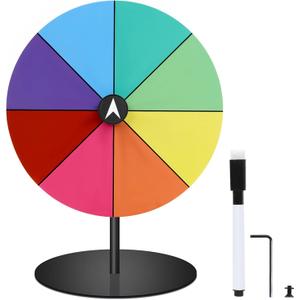 Airpark Spinning Prize Wheel for Fortune 8 Inch Dry Erase Tabletop All-Metal Roulette Wheel for Personal Use, Parties and Carnival Game