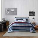 Nautica - Twin/Twin XL Comforter Set, Ultra Soft Bedding with a Woven Textured Feel, Medium Weight for Year Round Comfort, 4 Piece Bed Set with Matching Pillowcase & Bonus Throw Pillows (Colton Blue)