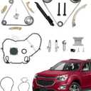 Timing Chain Kit 2.4 L, Compatible with 2009-2017 Chevy Captiva Equinox HHR Impala Malibu/GMC Terrain/Buick Lacrosse Regal Engine 2.4L, Intake & Exhaust VVT Solenoid, OE#9-4201s, 12578515, 12578516