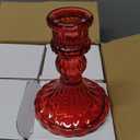 Glass Candlestick Holder,Striped Taper Candle Holders,Set of 6 Candle Stand for Table Centerpieces, Home Decor,Weddings,Festival and Parties (Red Stripe Pattern)