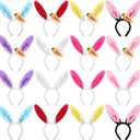 XunYee 16 Pieces Easter Bunny Ears Bulk Bunny Headband Plush Rabbit Ears with Carrot for Women Easter Costume Party Favor