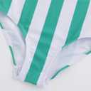 LIZENS Girls One Piece Swimwear Stylish Girls Swimsuit for Ages 2-12 Color Clash Vintage (Green Stripe)