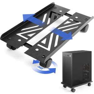 Adjustable Steel CPU Stand with 4 Caster Wheels, Pc Stand for Under Desk CPU Holder Fits Most PC Gaming Desk Accessorie