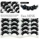 etokdos Mink Lashes Fluffy 20mm Long Dramatic Lashes Pack 25mm Big Lash Strips Volume Faux Mink Thick Eyelashes D Curl False Eyelashes Bulk