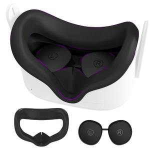 Silicone Face Pad for Meta Quest 2 Standard Facial Interface with Lens Cover Protectors Washable Vr Covers for Oculus Quest 2 Accessories Silicone Cover Only