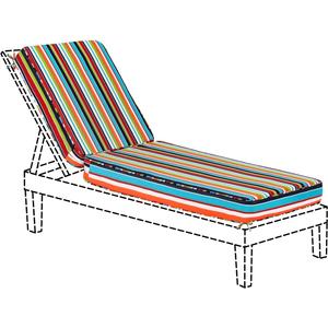 Sunbrella Chaise Lounge Cushion with Straps 80 x 26 x 4 Carousel Confetti, 1 Pack - 80 x 26 x 4