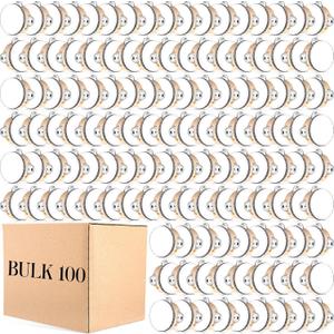 100 Pcs 4 Inch Wedding Tambourine Bulk Drum for Adults Hand Held Percussion Gift Wood Metal Jingles Musical Educational Drum Instrument for Church Wedding Party Favor