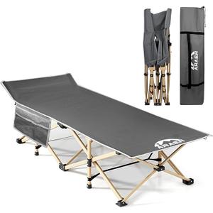Camping Cot with Mattress, 450LBS(Max Load), Portable Folding Outdoor Bed with Carry Bag for Adults Kids, Heavy Duty Cot for Traveling Gear Supplier, Office Nap, Beach Vocation and Home Lounging