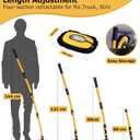 anngrowy 56.7" Car Wash Brush Mop Kit Mitt Sponge with Long Handle Car Cleaning Supplies Kit Tools Car Washing Duster Exterior Scratch Free, Chenille Replacement Head Extension Pole (Black)