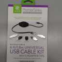 Emerge Tech ReTrak ETPRU6M Universal USB Extension Retractable Cord, Black, 6 feet