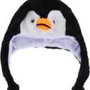 Plush Animal Hat Penguin Earflap Cap Winter Ski Style Hood For Children Adults