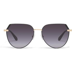 Quay - Womens Sunglasses, Polarized Round Lenses with UV Protection (Coffee Run, Tortoise Gold) (Main Character Extra Large, Black Gold/Smoke)