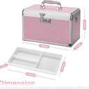 Medicine Lock Box with Combination Lock - 15 x 8.7 x 9.4 Inches - First Aid Safe Medication Storage Box, Personal Items Safe Case for Home and Outdoor - Pink