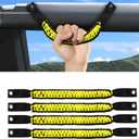 Bronco Grab Handles,4 PCS Grip Handle for Ford Bronco 2021 2022 2023 2024 2/4 Door Accessories, Paracord Grip Handle,800D Nylon Hardware Handles Bronco Accessories (Yellow)