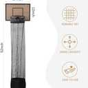 Over the Door Basketball Hoop Laundry Basket ,Wooden Basketball Laundry Hamper with Zipper for Kids Room,Dorm Rooms,Bathroom,Saving Space Storage and Organization (Walnut)