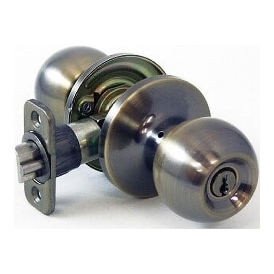 Atlas Ball Entry Locking Door Knob, Satin Nickel Atlas Ball Entry Locking Door Knob, Satin Nickel