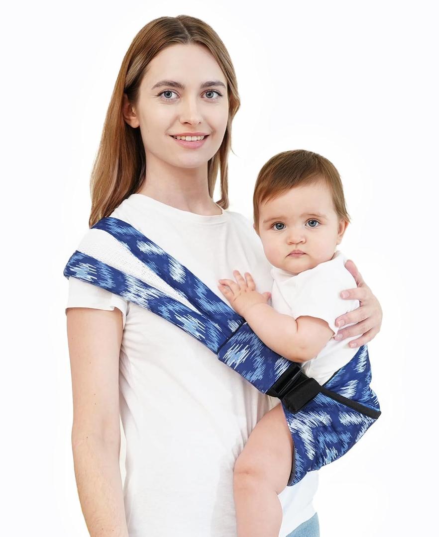 GAGAKU Toddler Carrier Adjustable Padded Sling Portable Ergonomic Baby Holder Carrier with Non-Slip Seat for 6-36 Months Infants & Toddlers (14-35 lbs)-Blue Pattern