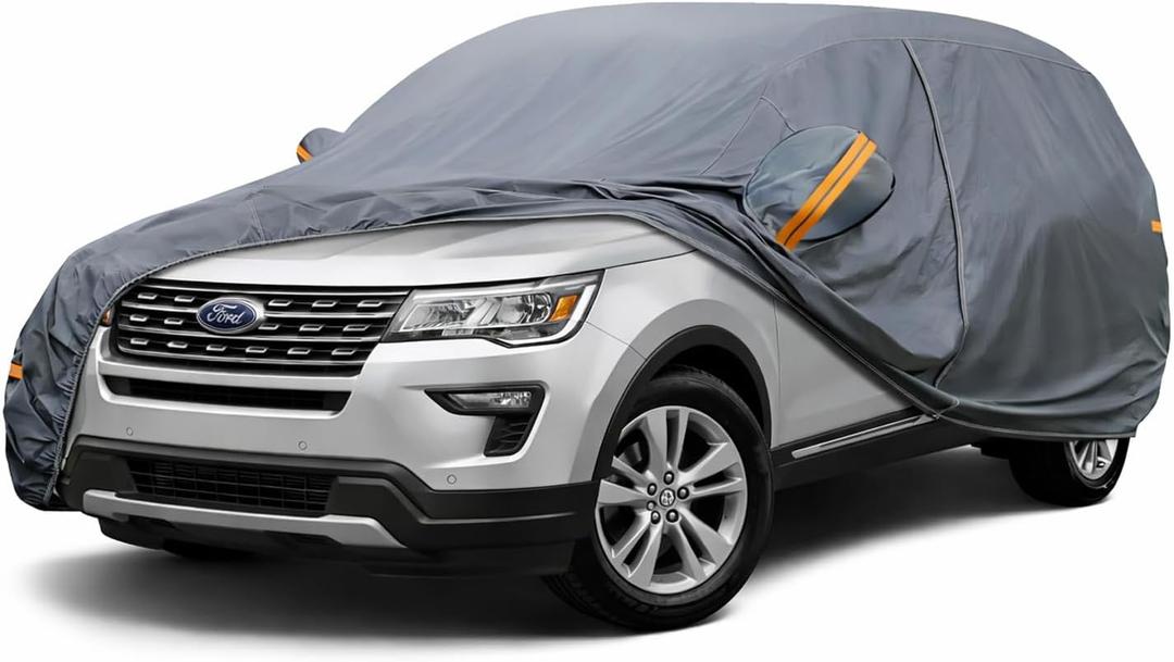 Coverlex All-Weather Car Cover Custom Fit for Ford Explorer 2011-2026 | Waterproof, Heavy Duty, Cotton Liner, Paint Protection, Rain Snow UV Proof, Driver Door Zipper, Windproof Straps, Storage Bag