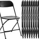 Sweetcrispy Folding Chair 10 Pack, Plastic Foldable Chairs with 330-Pound Capacity, Sturdy Metal Portable Chair, Easy to Use and Store, Outdoor and Indoor, for Home, Office, Party, Comfy, Black