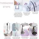 Portable Sewing Machine for Beginners, Mini Electric Sewing Machine with 12 Stitches 2 Speeds Foot Pedal, Dual Power Small Handheld Sewing Machine for Home Travel Easy to Use Blue Maquina de Coser