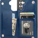 ONETOP Compatible with Samsung Galaxy A13 Wallet Case with Card Holder, PU Leather Kickstand Card Slots Case, Double Magnetic Clasp and Durable Shockproof Cover 6.6 Inch(Blue)