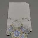 Today's Curtain Verona Reverse Embroidery Valance, 14", White/Blue