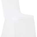 100 Pack White Stretch Polyester Spandex Chair Covers Universal Washable Removable Chair Slipcovers Protector for Wedding Banquet Events Party Dining Decoration