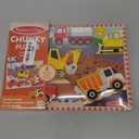 Melissa & Doug Construction Vehicles Wooden Chunky Puzzle (6 pcs) - FSC Certified
