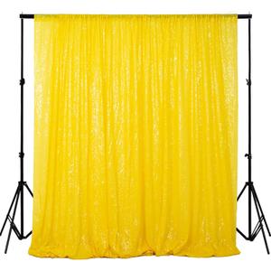 ShiDianYi Yellow Glitter Backdrop Curtain Photo Backdrop 4FTx7FT Sequins Shimmer Curtains for Backdrop -1011E