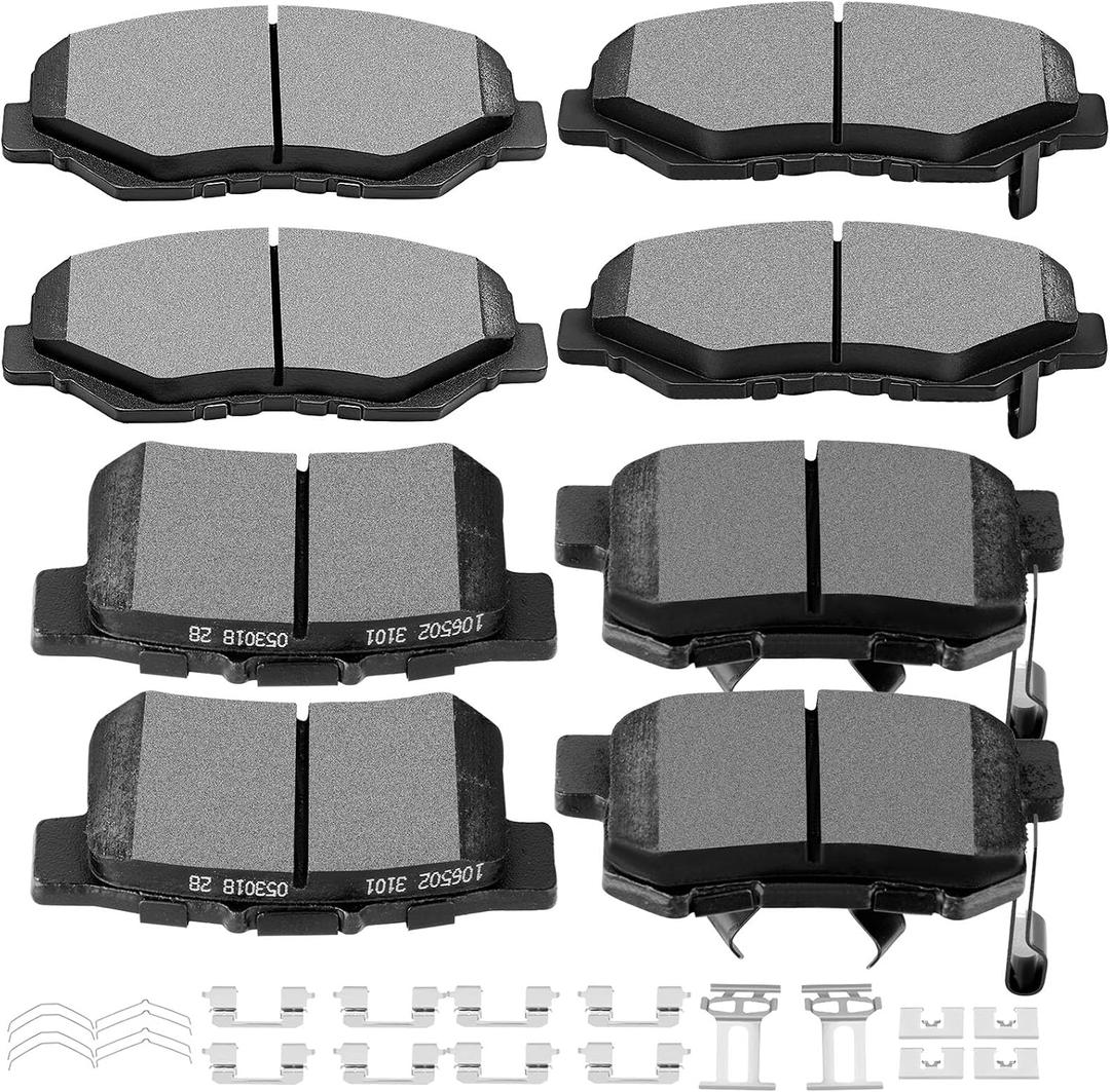 SCITOO Front Ceramic Rear Semi-Metal Disc Brake Pad Set Fit for 2005-2006 For Honda For CR-V [All Models], 2012-2016 For Honda For CR-V [FWD Models]