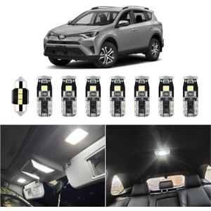 EASY EAGLE LED Interior Car Lights for Toyota-RAV4-2016-2022: 8 Piece Kit White LED Light Bulbs - Super Bright 6000K + Install Tool