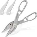 HURRICANE Aluminum Metal Cutter with Replaceable Blades, 12 inch Straight Cut Aluminum Snips, Large Handle Metal Shears for Cutting Tin, Copper, Vinyl, Steel, and Stainless Steel