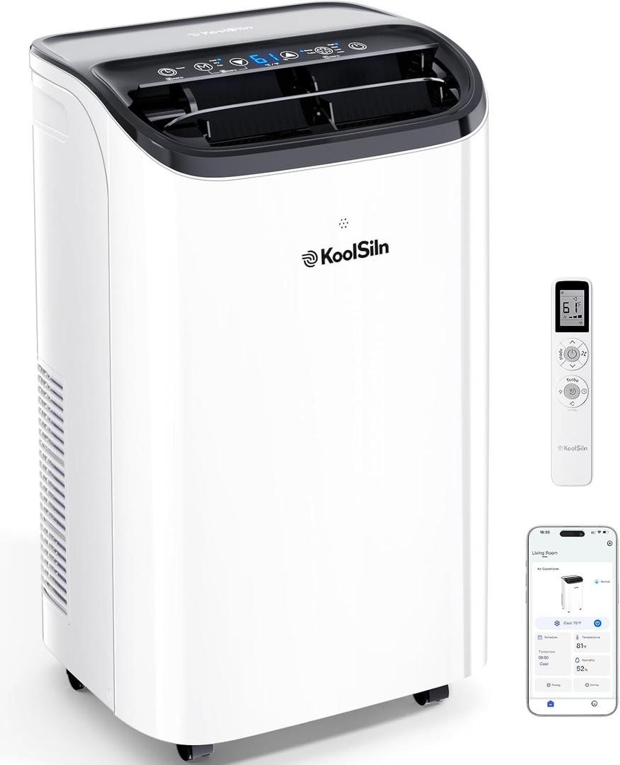 16,000 BTU Inverter Portable Air Conditioner, Cools Up to 800 Sq.Ft, Auto-Evaporation, Low Noise AC Unit with APP & Remote Control for Large Room, Office, Garage, White